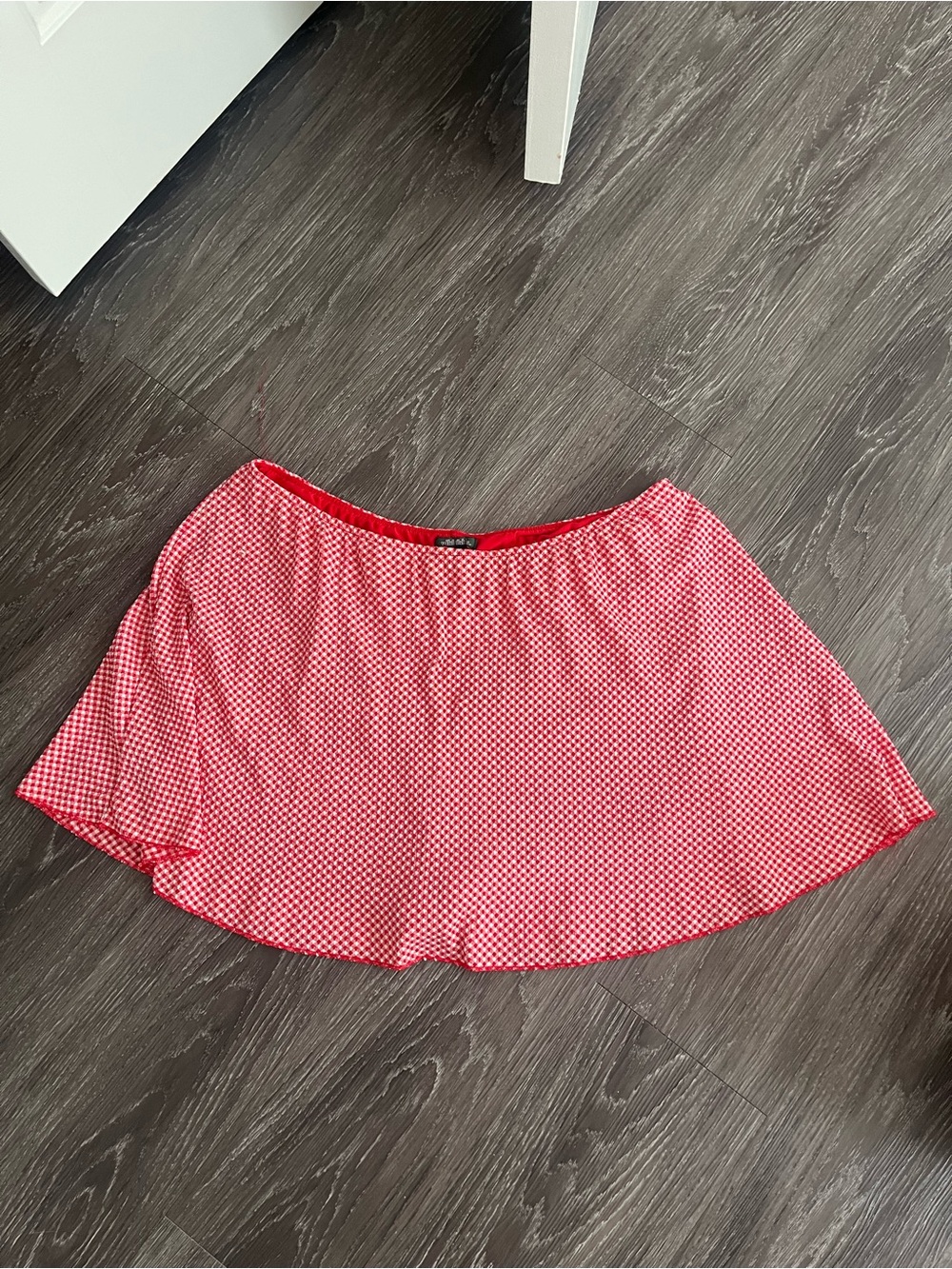 Red Gingham skirt with shorts